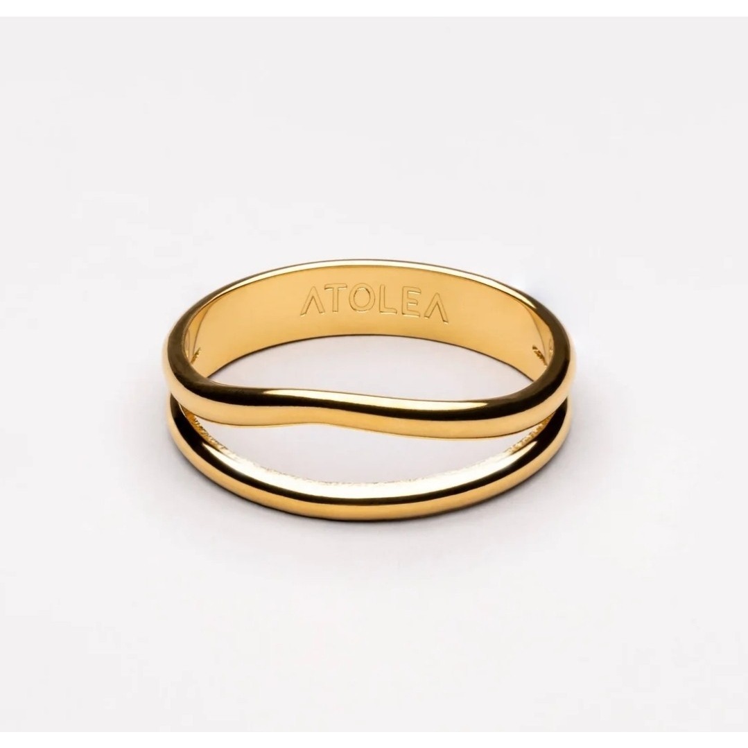 Nwt - Atolea Breeze Double Gold Ring Size 6